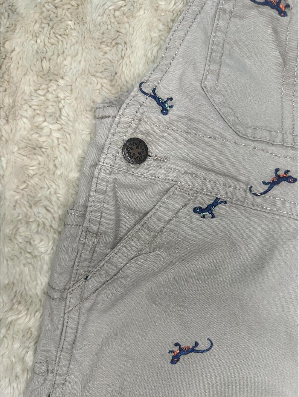 OshKosh B'gosh VestBak unisex khaki overalls 18M cotton embroidered classic - Picture 4 of 10